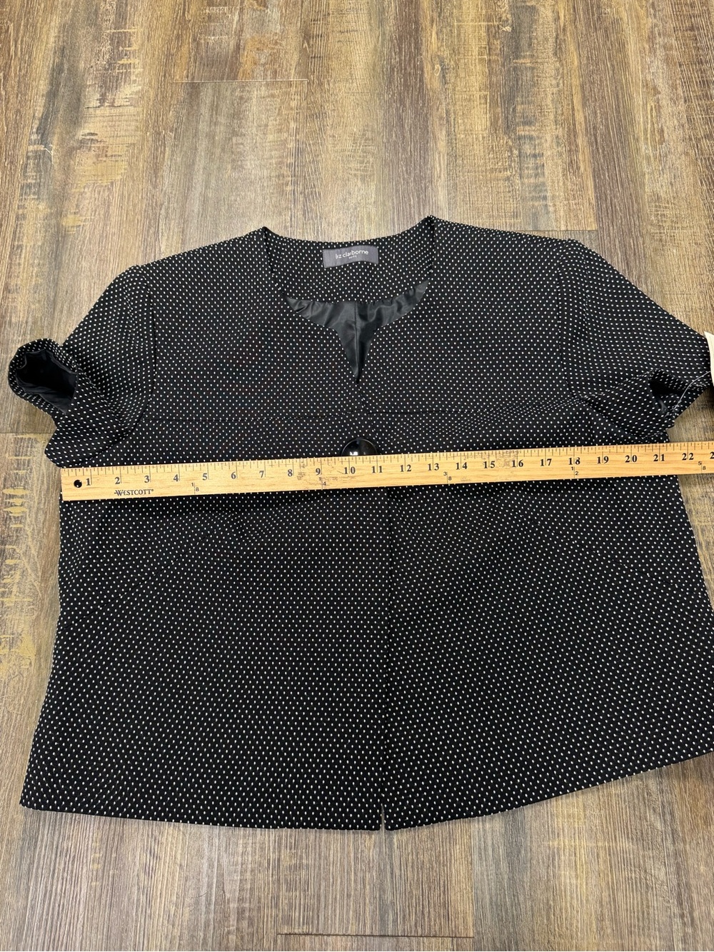 Classic Black Pindot Pencil Skirt Suit- Women's Professional - Picture 14 of 16